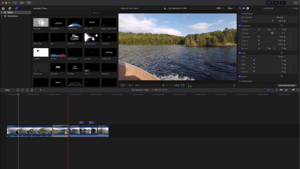 best software for editing go pro videos mac