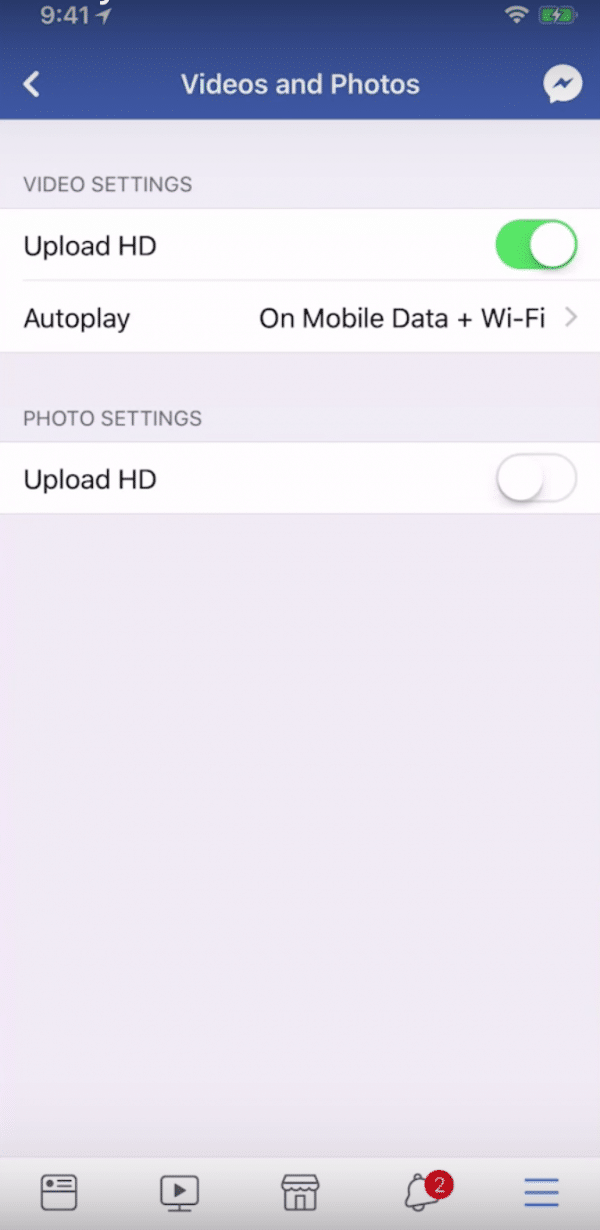 Set Your Mobile Upload Settings To Hd In The Facebook App