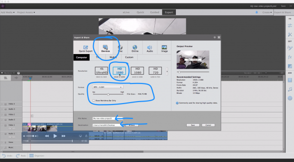 Premiere Elements 2018 Export Settings