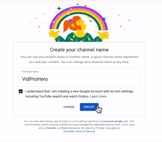 Creating your channel name