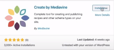 Installing Create by Mediavine plugin