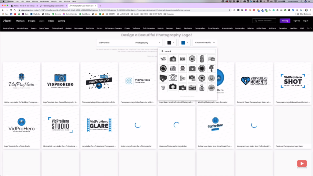 Choosing a template for your logo