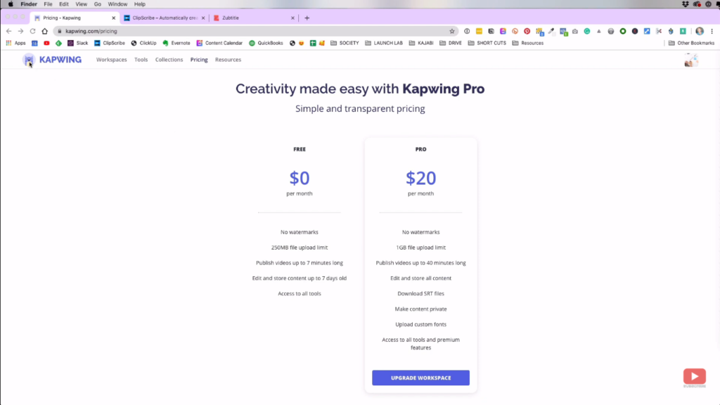 Kapwing pricing