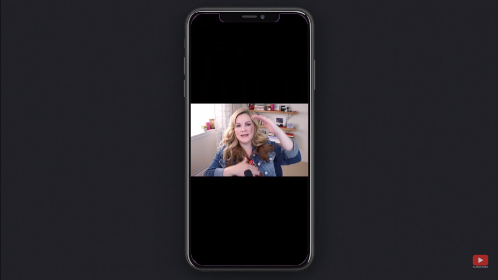 Full horizontal video in vertical frame