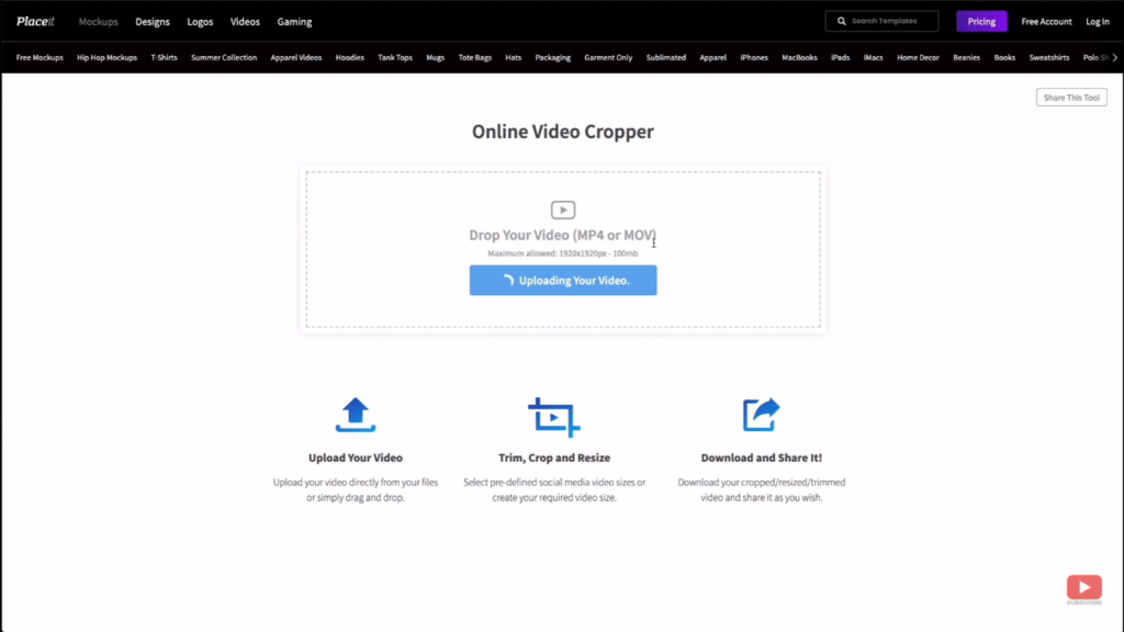 Placeit video cropper