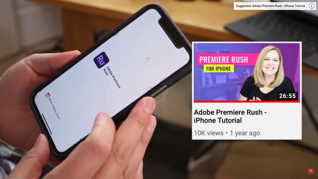 using Adobe Premiere Rush on iPhone