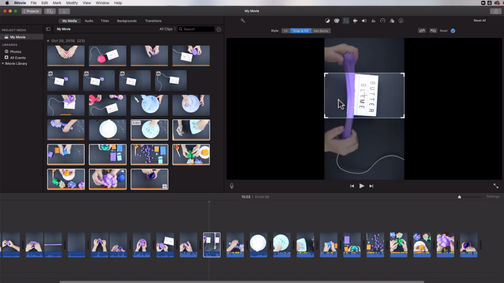 editing with iMovie on Mac