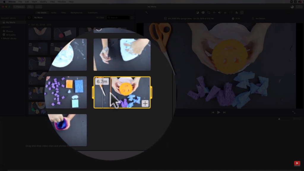 scrubbing through a clip in iMovie