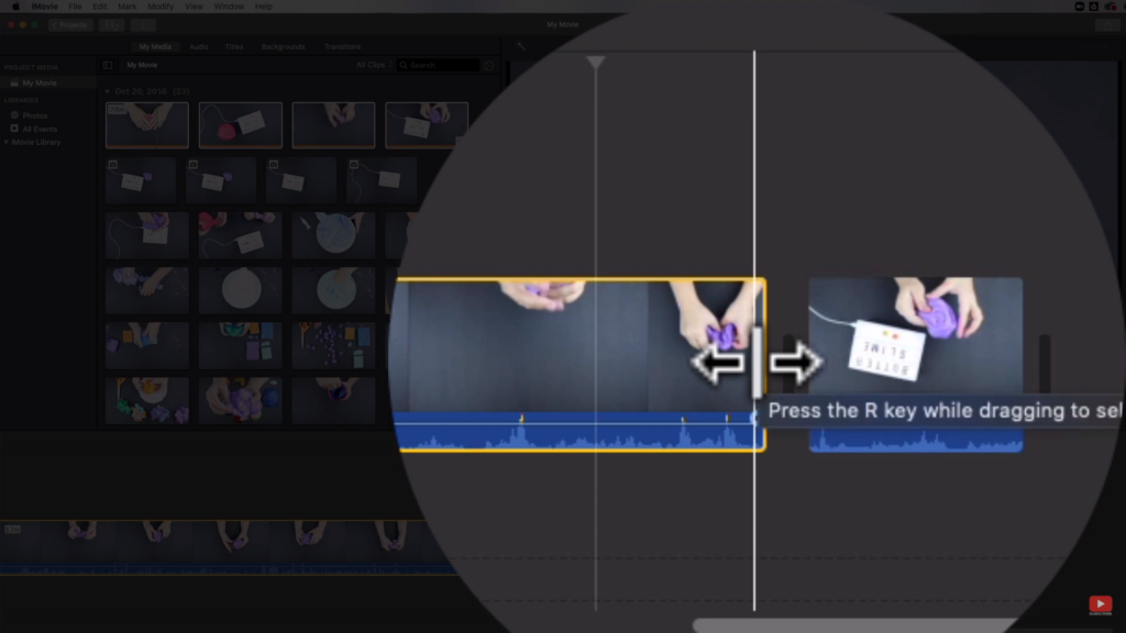 trimming clips on iMovie