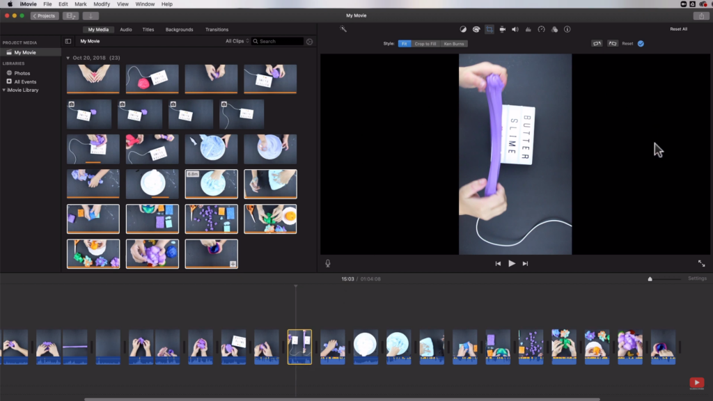 cropping tool on iMovie
