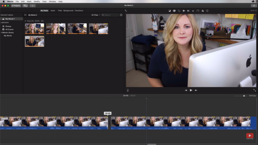 how to cut a clip in imovie