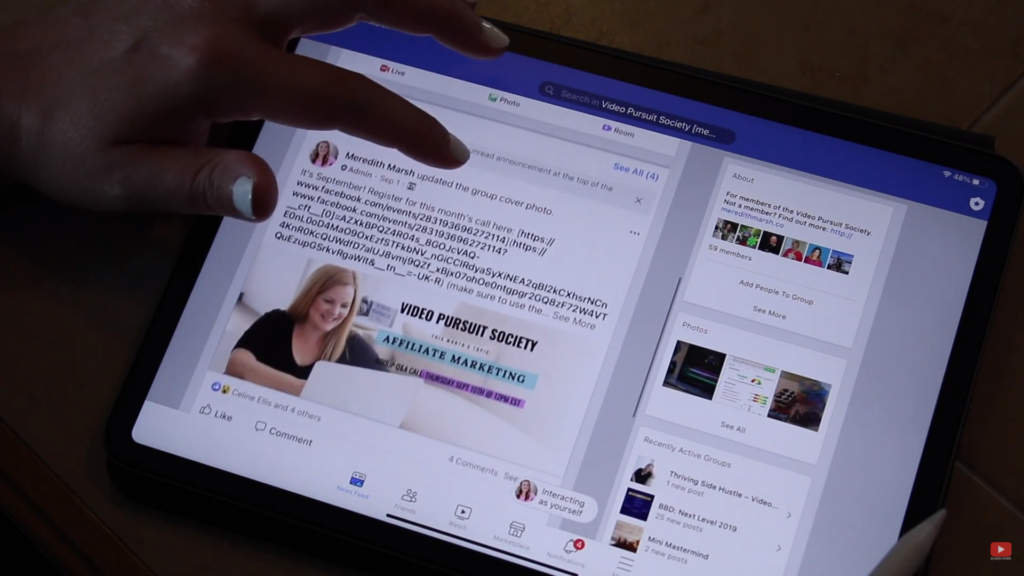 browsing Facebook in iPad Pro 2020