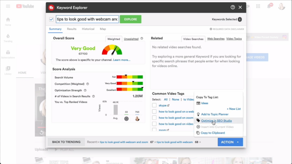 Optimizing your content using TubeBuddy