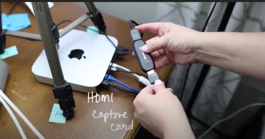 Meredith is connecting to the HDMI capture card. 