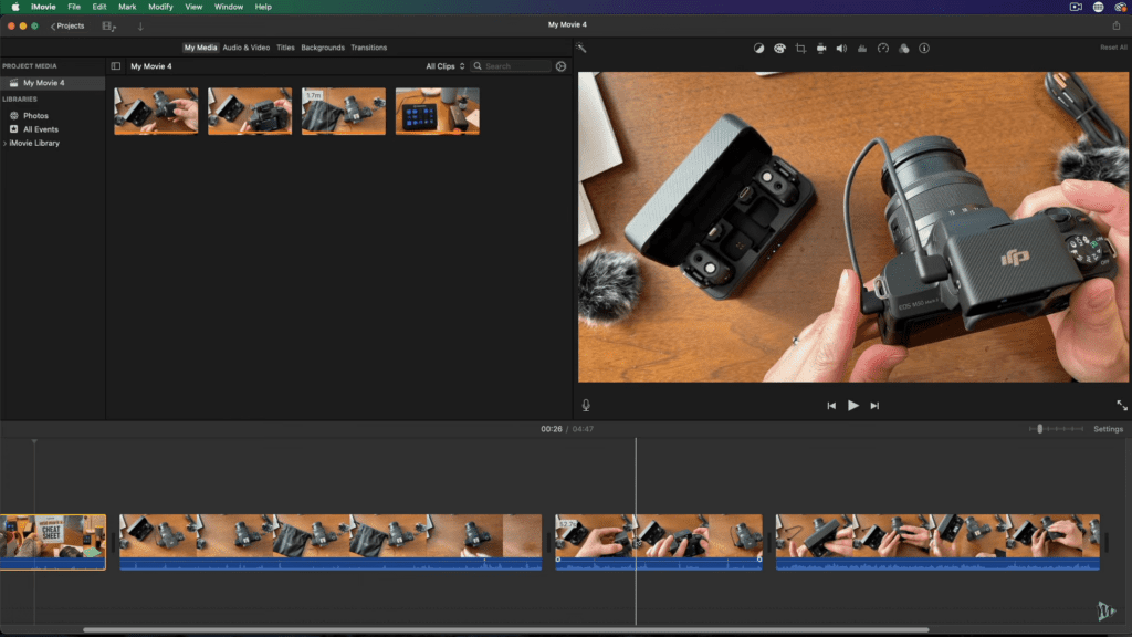 how to trim clips in iMovie for YouTube videos