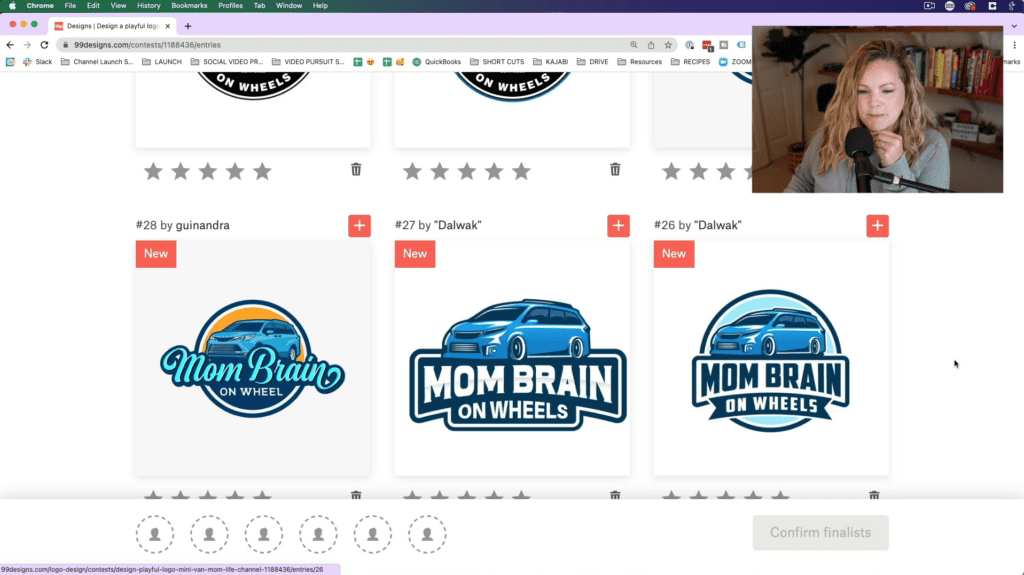 Some logo designs submitted for YouTube Channel Logo