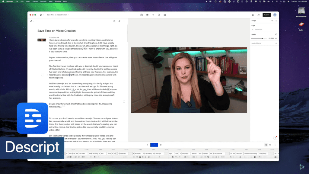 save time creating videos using descript