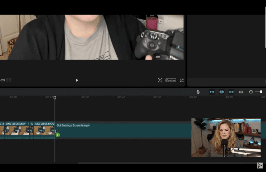 import screencast to timeline