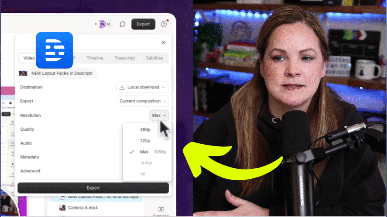 Learn how to export high-quality video in Descript with the exact settings I use for YouTube. If you’ve ever finished editing a video in Descript and then paused at the export screen wondering, *“Am I about to mess this up?”*—you’re not alone. Descript has changed how exporting works a few times over the years, and the most recent redesign has left a lot of creators second-guessing their settings. In this post, I’m walking you step by step through **how to export video in Descript at high quality**, using the exact workflow and settings I personally use. Whether you’re uploading to YouTube, Spotify, or a course platform, this will help you export confidently—without sacrificing video or audio quality.